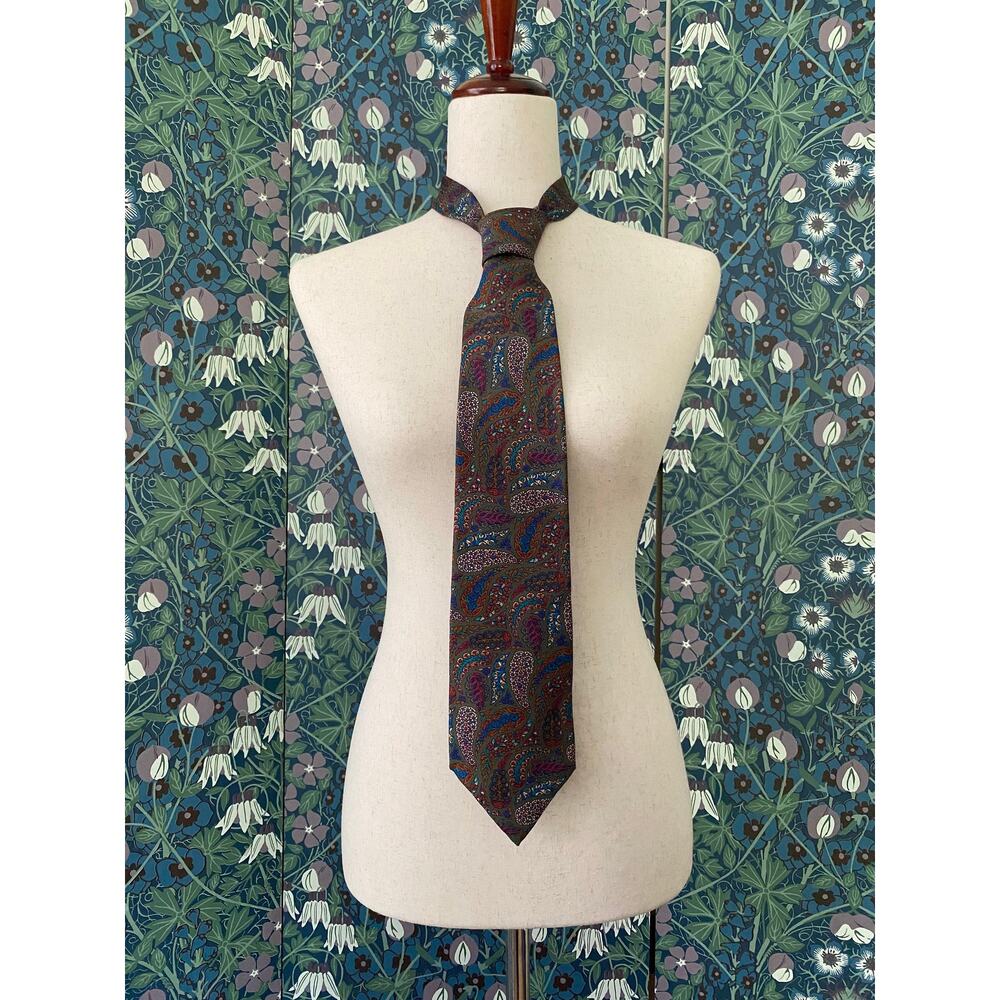 Liberty of London silk necktie with floral paisley print